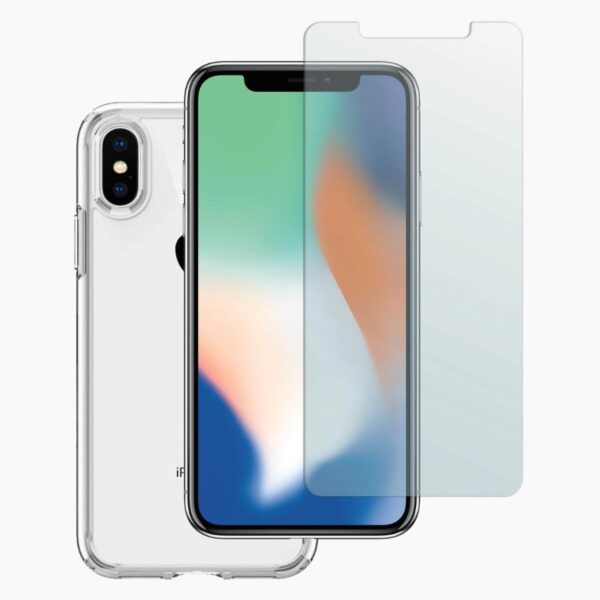 TPU Case Transparent & Screenprotector iPhone X/XS - Afbeelding 2